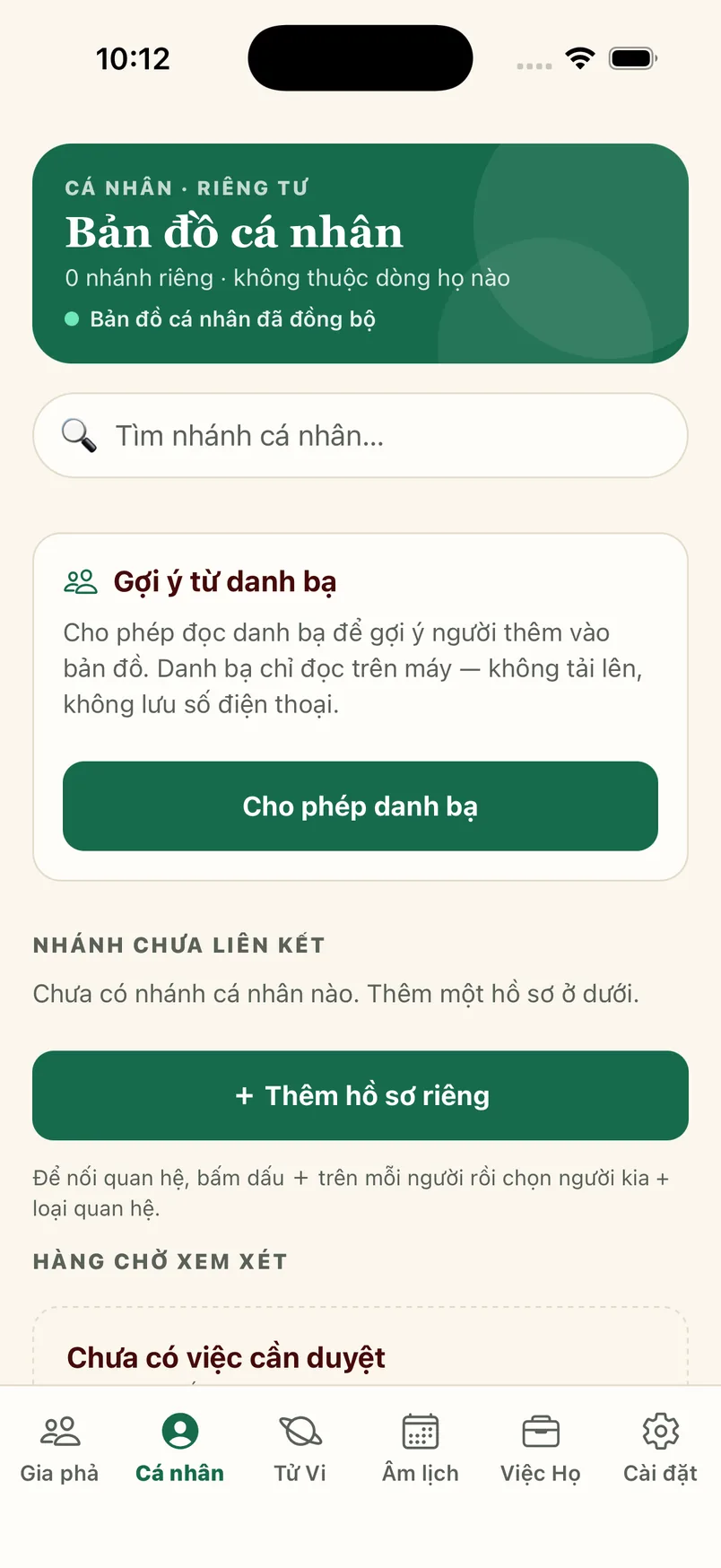 Tab Cá nhân
