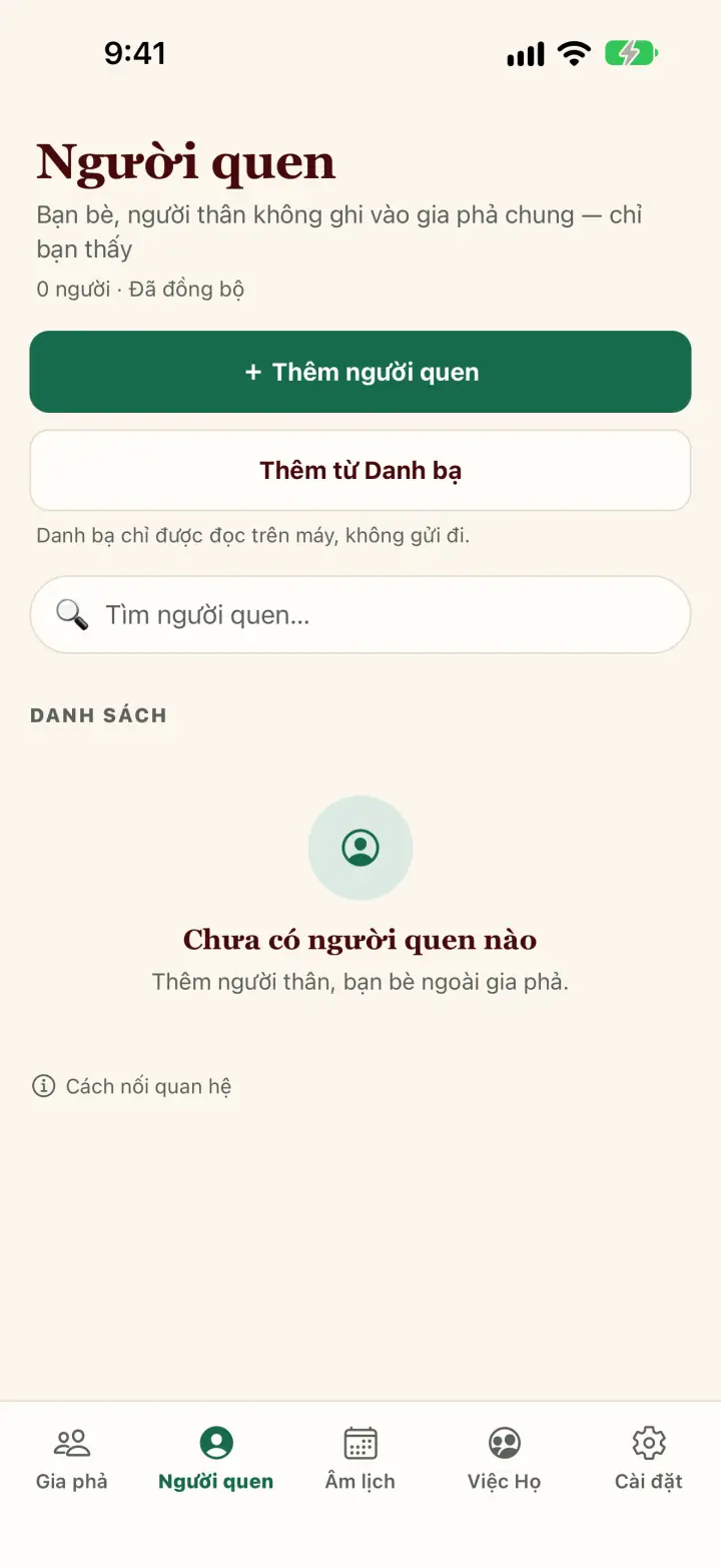 People tab, a private list only you can see